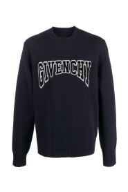 Navyblauer Logo Patches Strickpullover