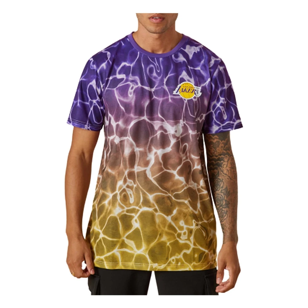 New era NBA L.A Lakers Teamkleur Waterprint T-shirt Multicolor Heren