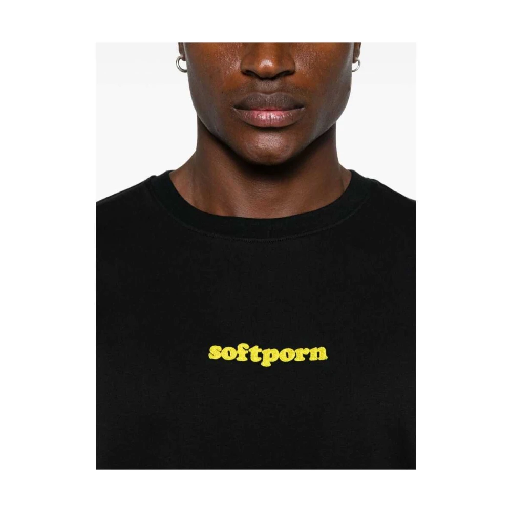 Gcds Zwarte Katoenen Geborduurde Motief T-shirt Black Heren