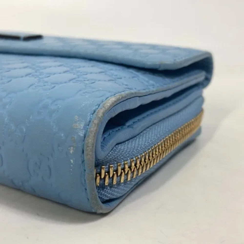 Gucci Vintage Pre-owned Leather wallets Blue Dames