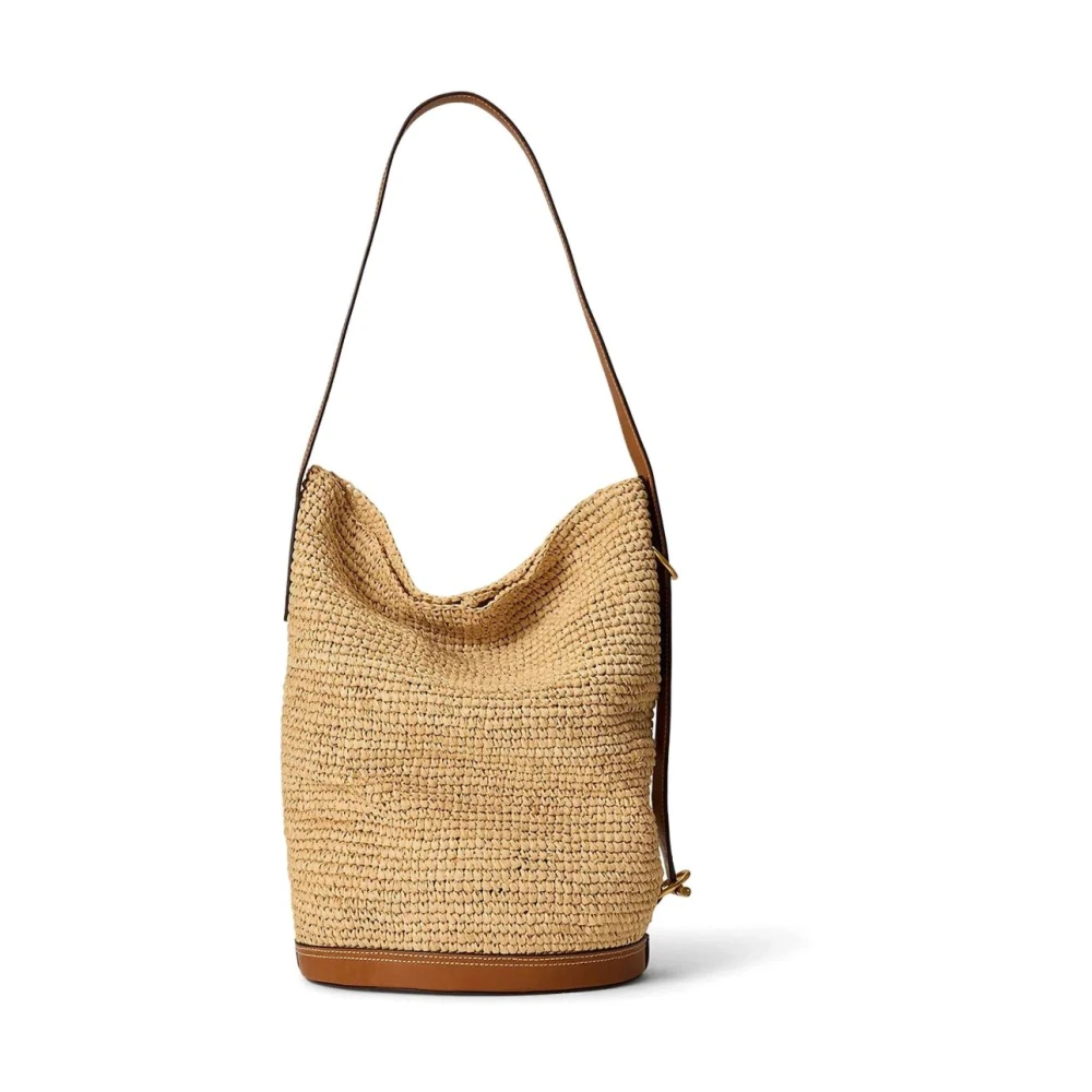 Polo Ralph Lauren Natuurlijke Raffia Handtas Beige Dames
