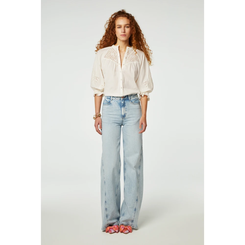 Fabienne Chapot Blouse met ruches kraag White Dames