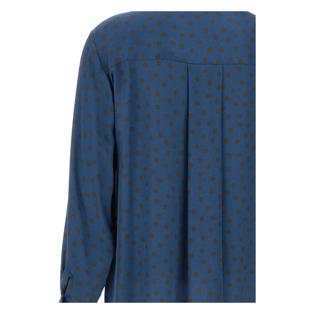 Kaos Polka Dot Viscose Shirt Blue Dames