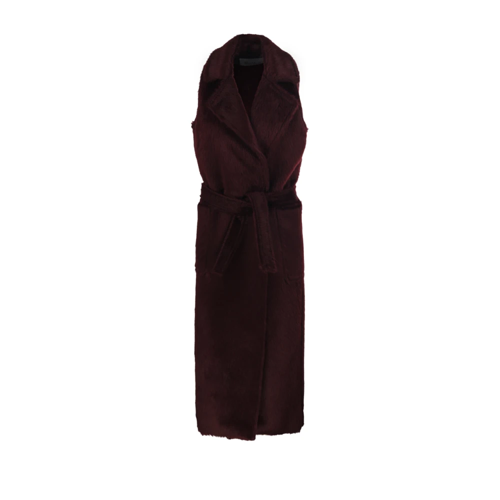 Max Mara Women's Purple Sleeveless Wool And Alpaca Coat