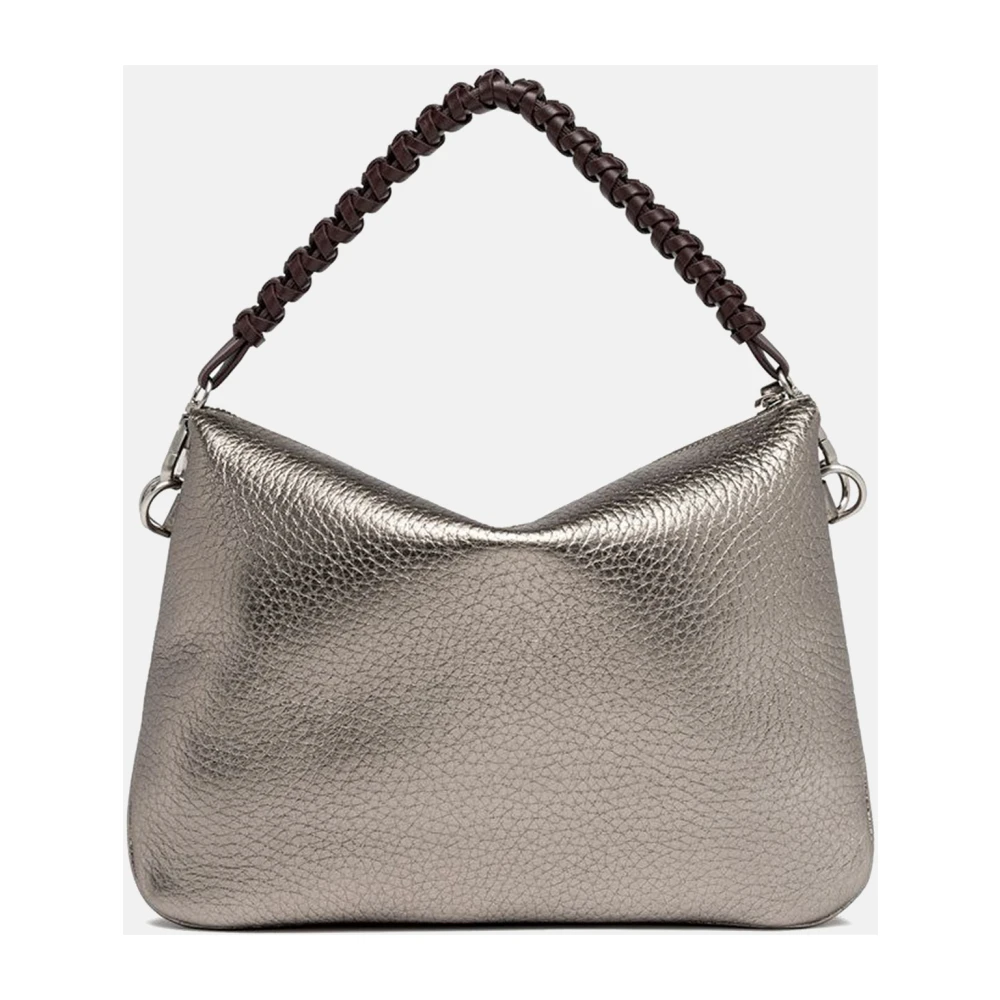Gianni Chiarini Gouden Crossbody Tas met Gevlochten Handvat Gray Dames