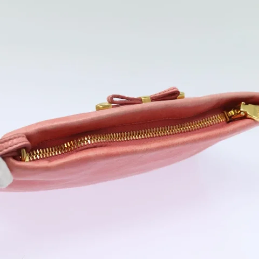 Prada Vintage Pre-owned Leather clutches Pink Dames
