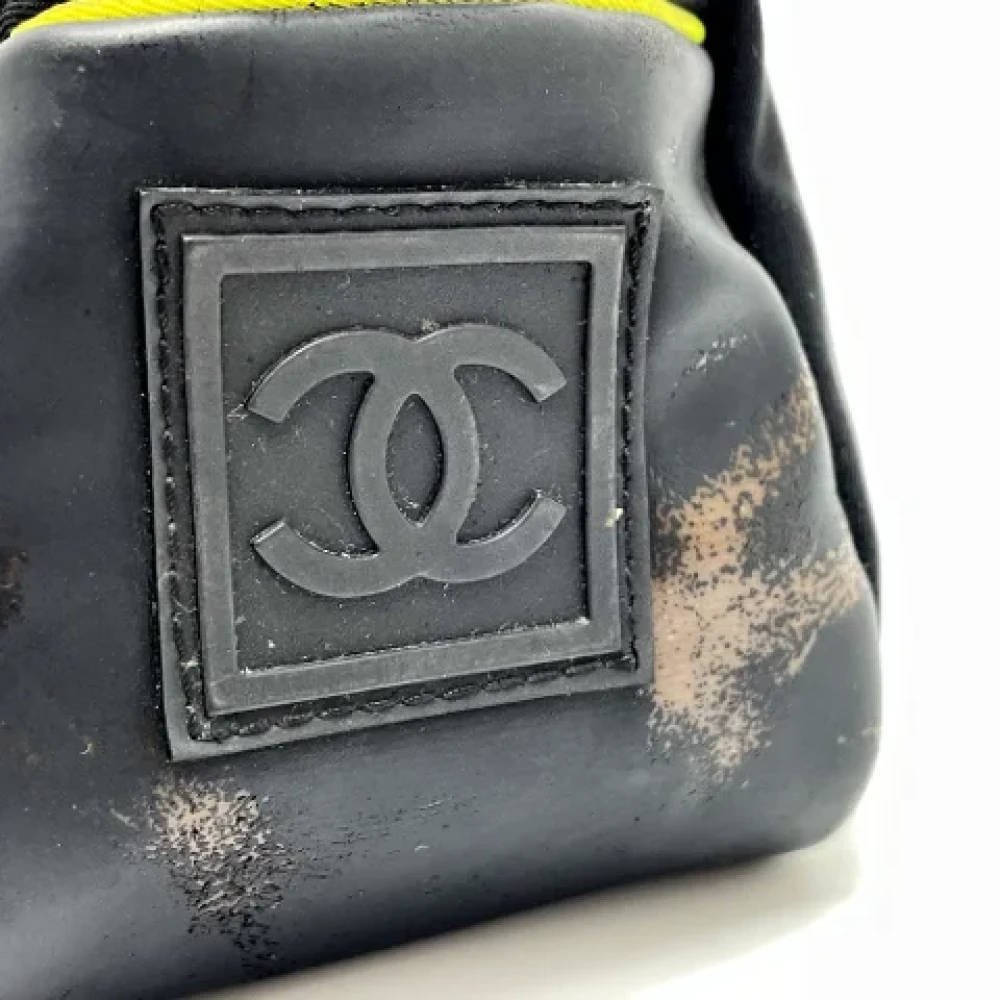 Chanel Vintage Pre-owned Canvas clutches Black Dames