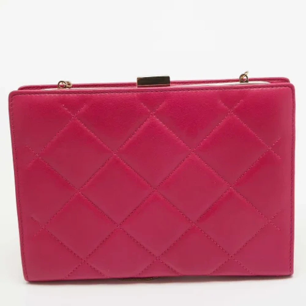 Carolina Herrera Pre-owned Leather clutches Pink Dames