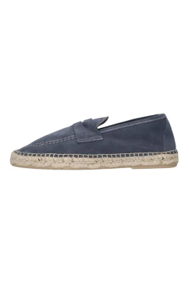 Mockasiner i mocka med espadrill-sula