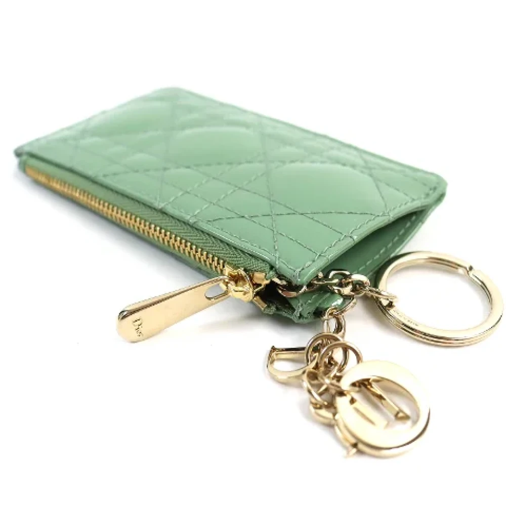 Dior Vintage Pre-owned Leather wallets Green Dames