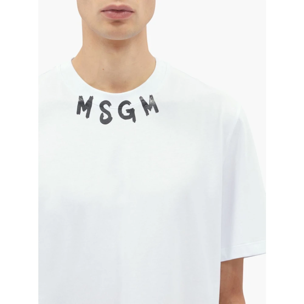 Msgm Katoenen T-shirt in 01C stijl White Heren