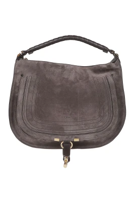 Marcie Suede Calfskin Shoulder Bag