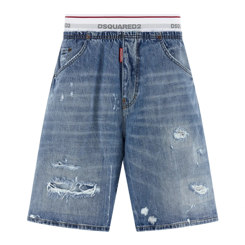Dsquared2 Blue Denim Shorts, Male, L, Surfer Denim Bermuda Shorts