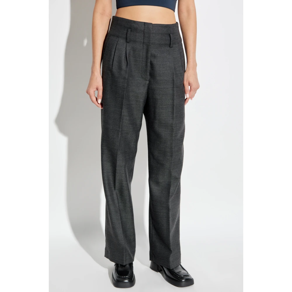 Forte Wollen broek met vouw Gray Dames