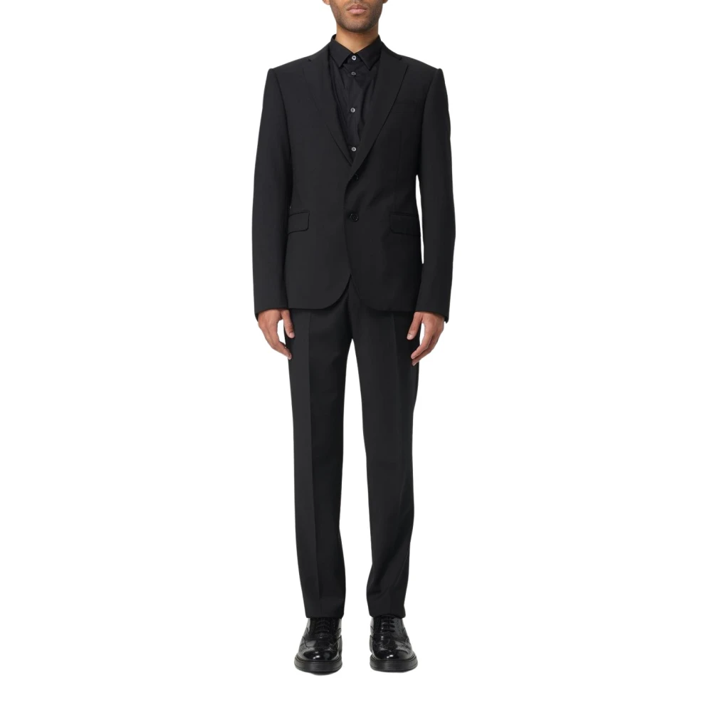Emporio Armani Mannelijk Zwart Stijlvol Tweedelig Pak