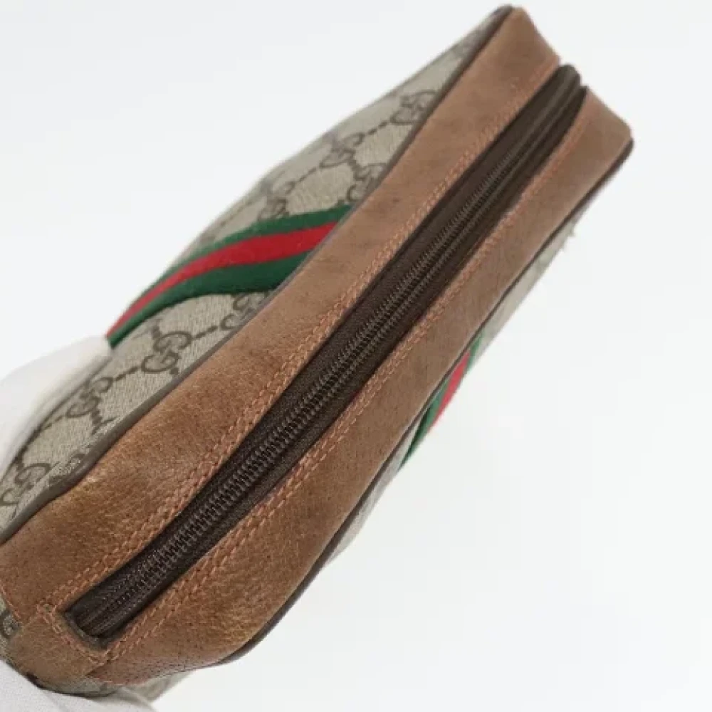 Gucci Vintage Pre-owned Leather clutches Beige Dames