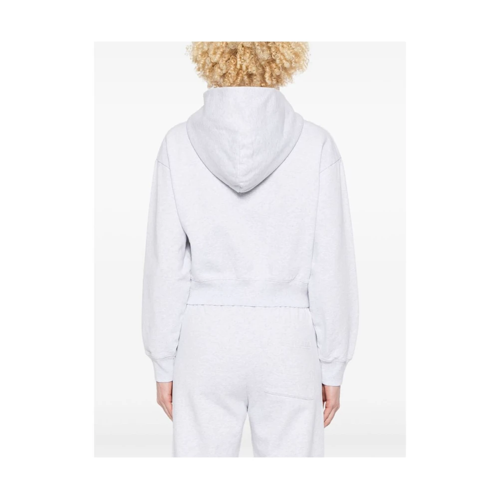 Sporty & Rich Grijze Sweatshirt met Rits en Logo Gray Dames