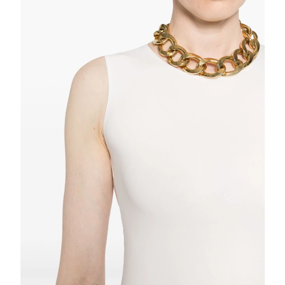 Jil Sander Witte High Neck Bodysuit White Dames