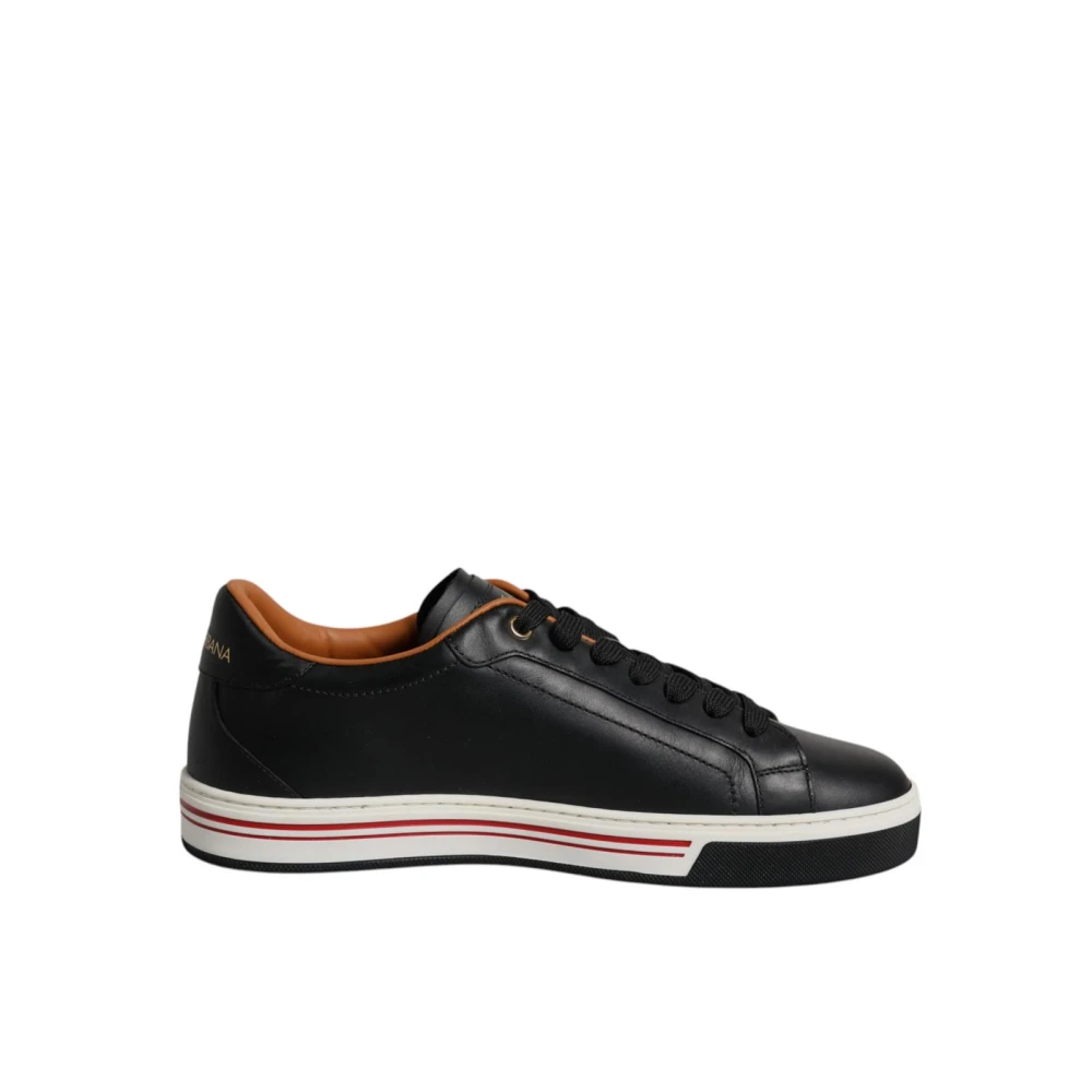Dolce & Gabbana Men's Black Sneakers, 5 Uk, Luxury Low Top Leather Trainers