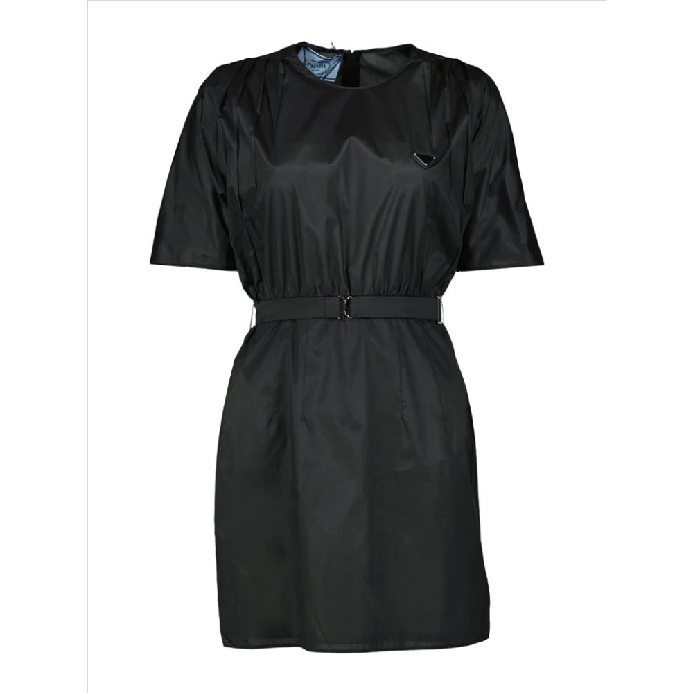 Prada Zijden Jurk Elegant Avondkleding Black Dames