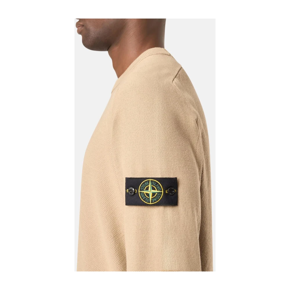 Stone Island Witte Sweaters voor Mannen Beige Heren