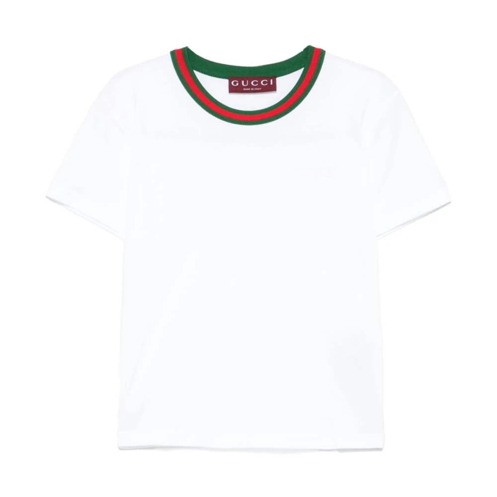 Gucci Witte Geborduurde Logo T-shirts en Polos White Dames