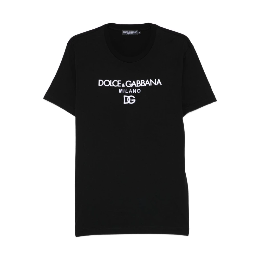 Dolce & Gabbana Men's Black Logo Crew Neck T-Shirt