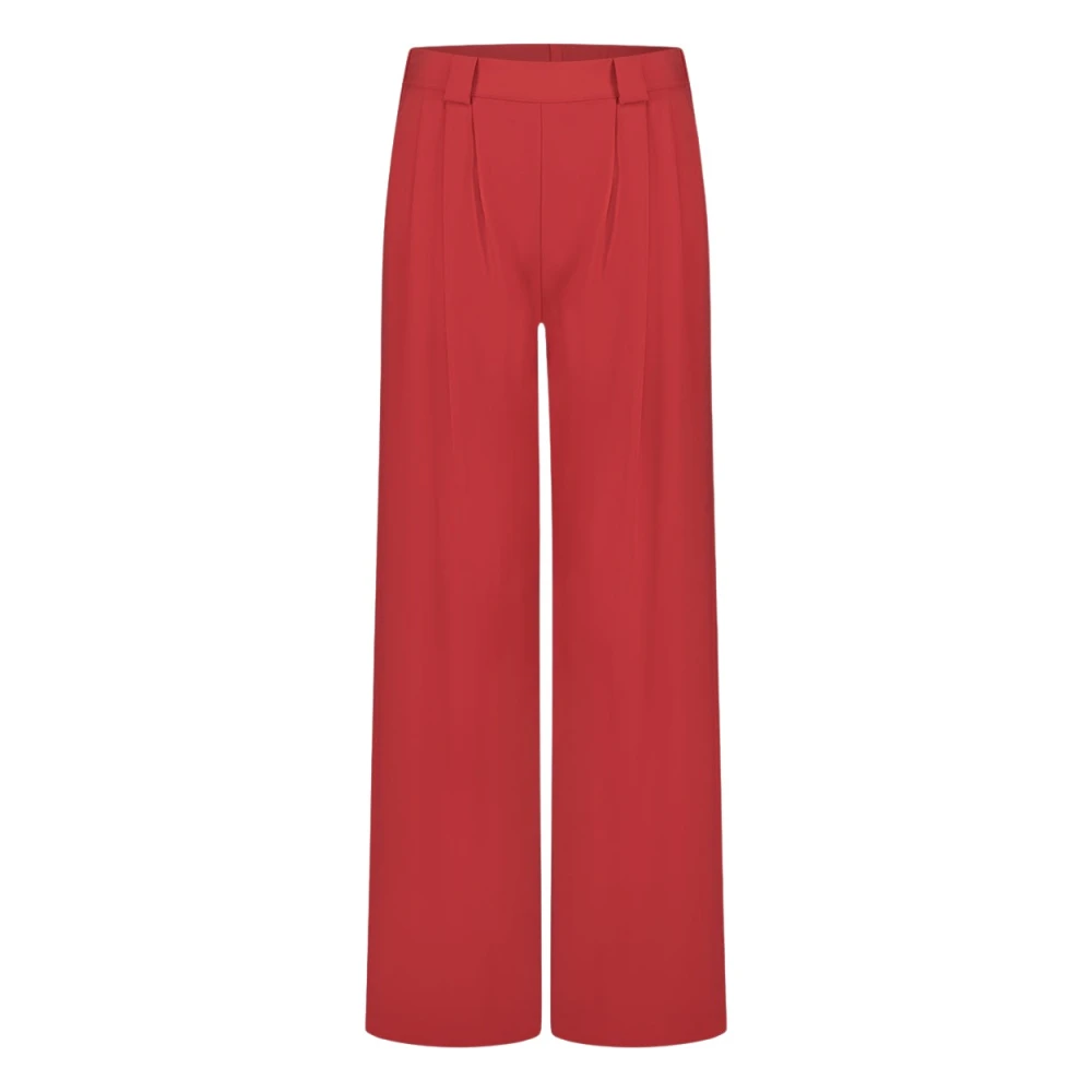 Jane Lushka Rode Wide-Leg Thea Broek Red Dames