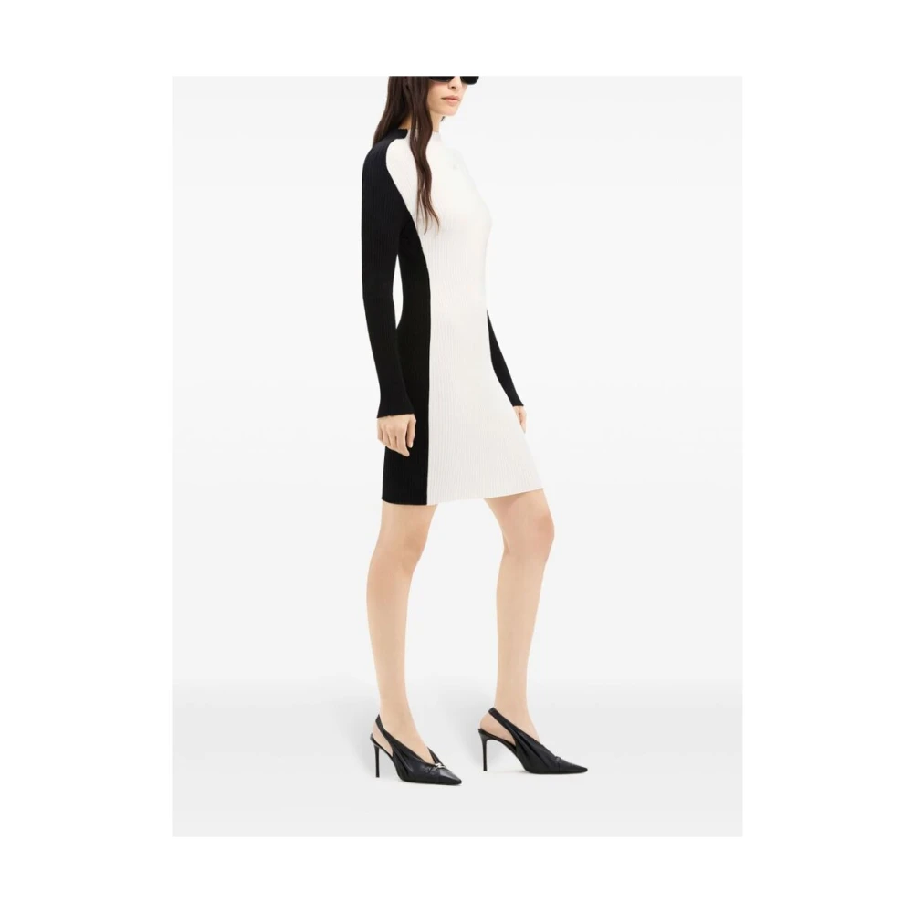 Courrèges Gebreide Color-Block Jurk White Dames