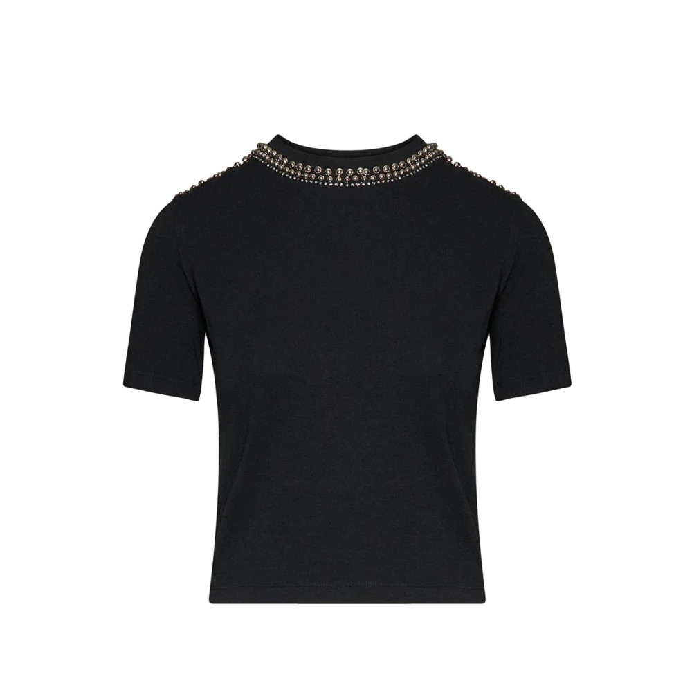 Richmond Vrouw Zwart Tops Dames, S, T-Shirt Met Juweeldetails