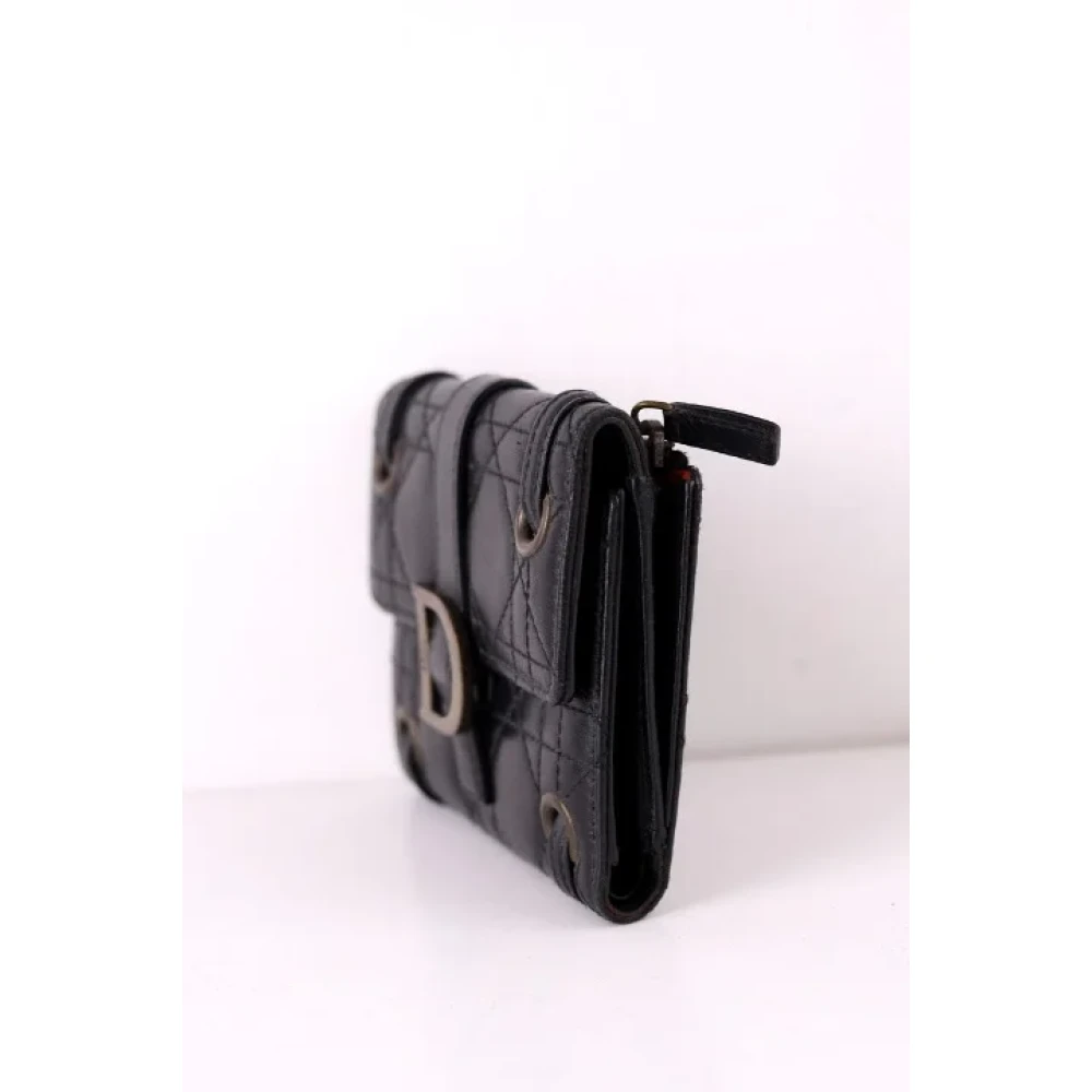 Dior Vintage Pre-owned Leather wallets Black Dames