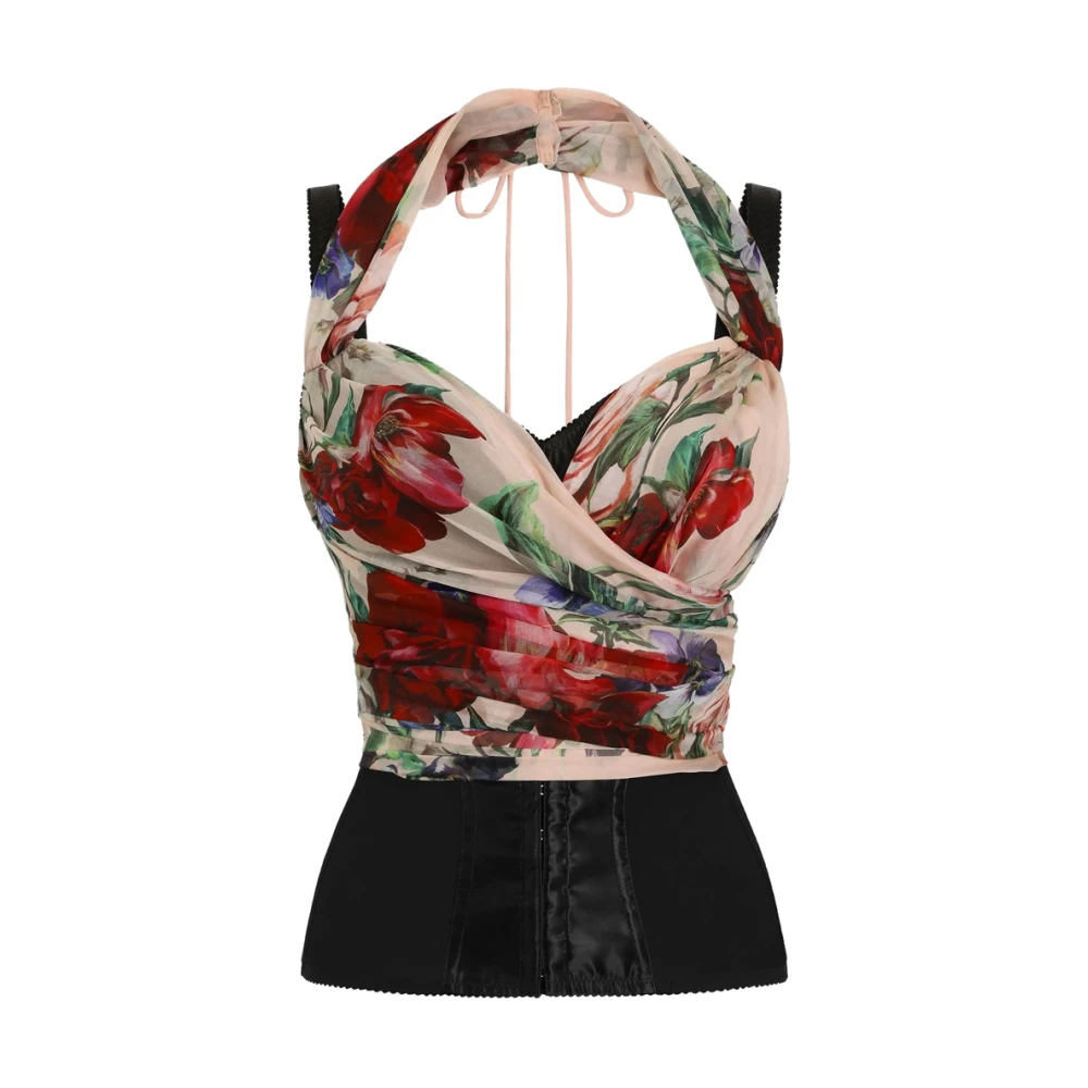 Dolce & Gabbana Multicolor Blouses, Female, M, Floral Print Bustier