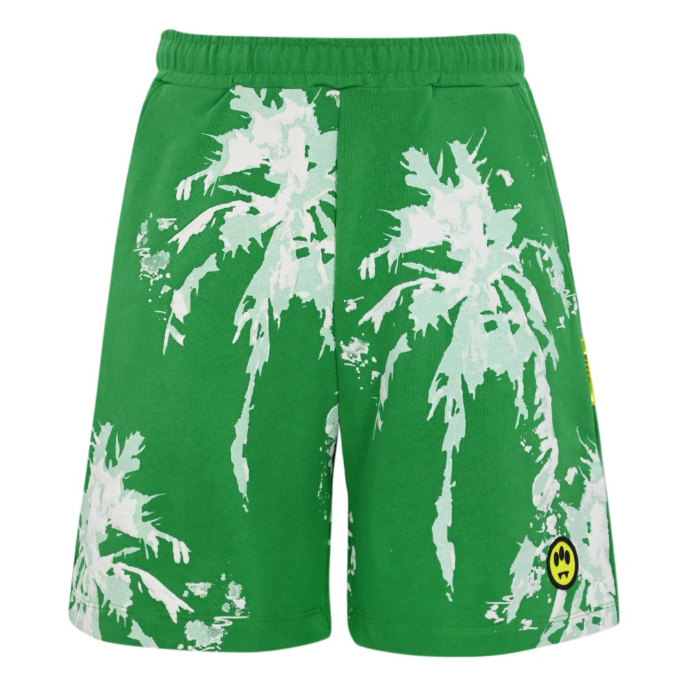 Barrow Fleece Bermuda Shorts met 3D Print Green Heren
