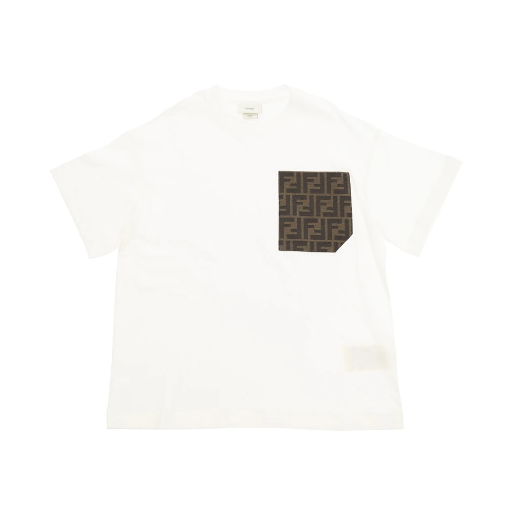 Fendi Kids White T-Shirt With Ff Motif - Male - Kids Short Sleeve T-Shirts - White - 10 Y | 140 Cm - Kids