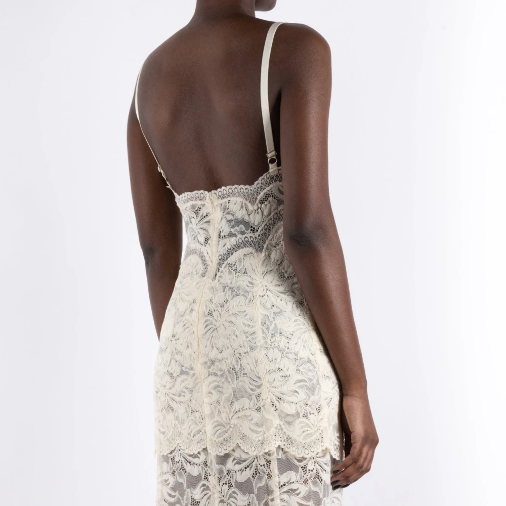 Paco Rabanne Ivoor Jurk met Elastaan White Dames