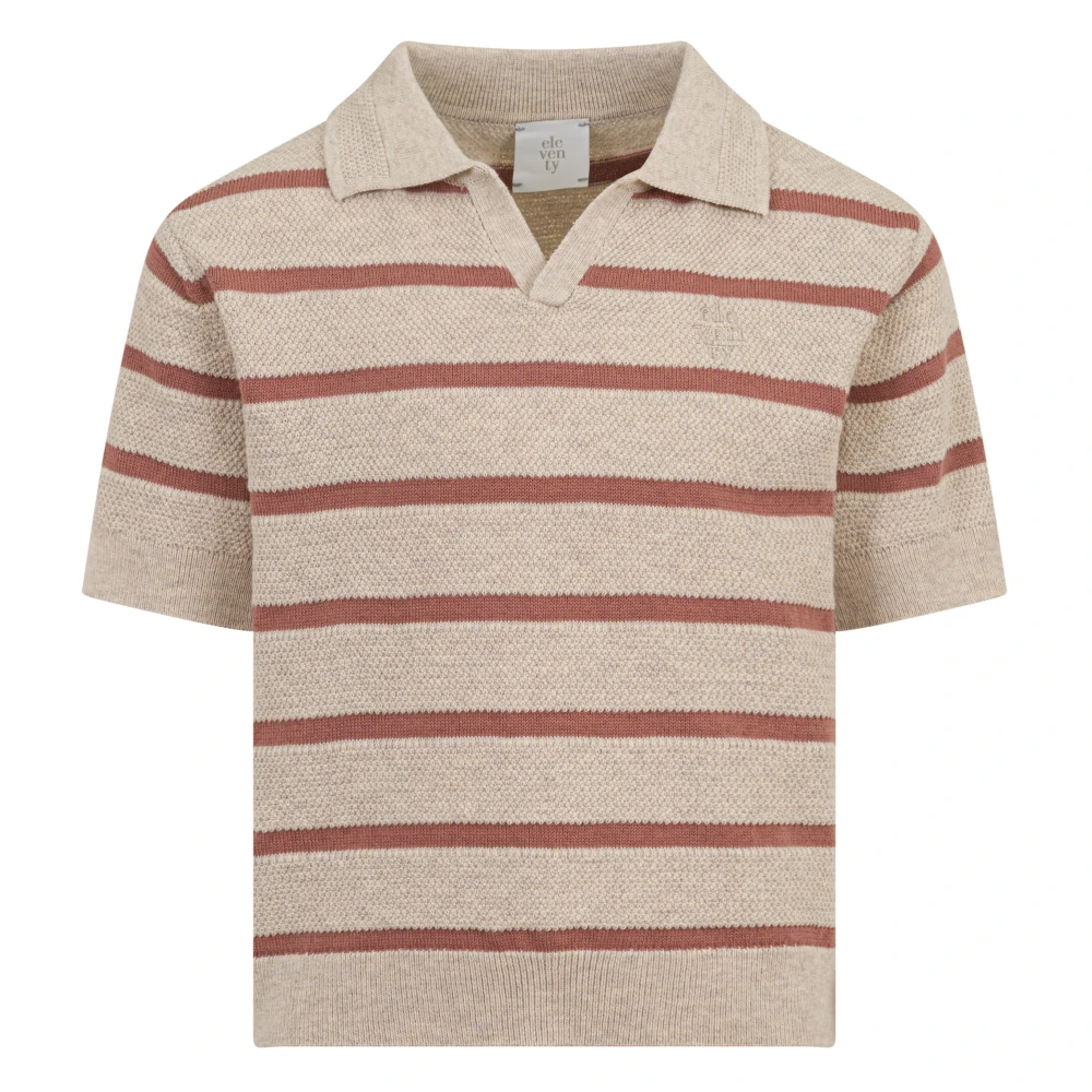 Eleventy Mannelijk Beige Polo In Katoenbreisel
