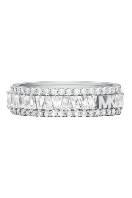 Sterling Silverpläterad Ring med Pavé-infattning