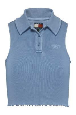 blue-sleeveless-button-up-top