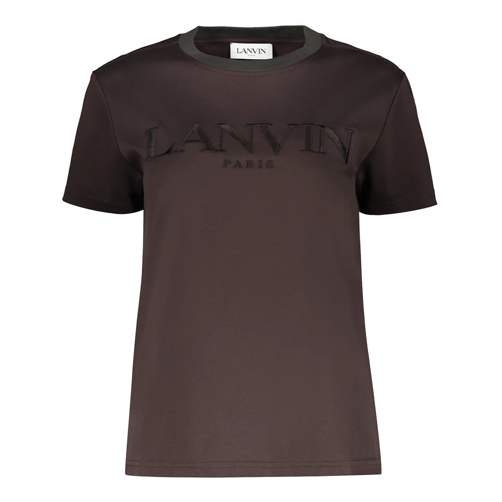 Lanvin Geborduurd katoenen T-shirt Brown Dames