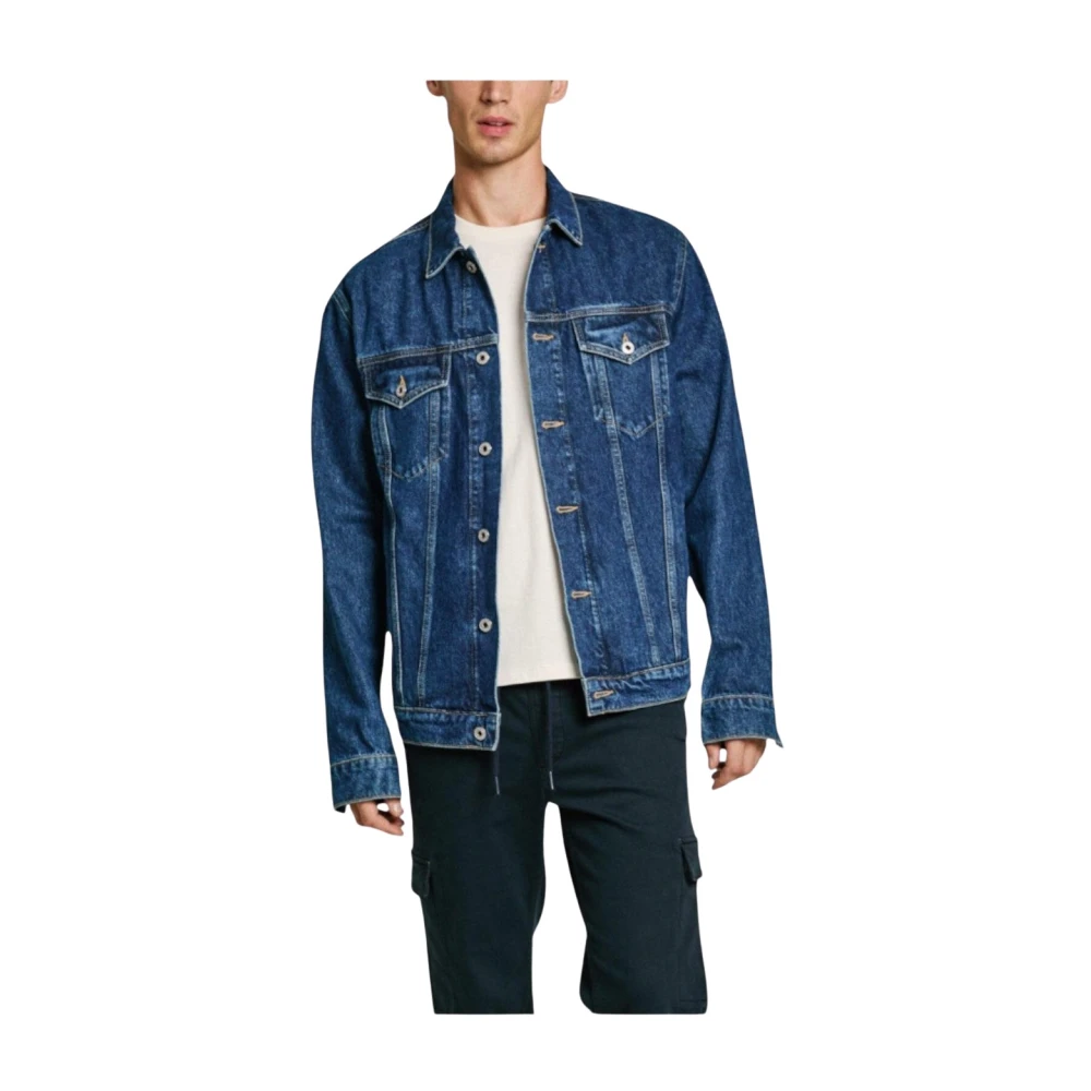 Pepe Jeans Uomo Blu Medio, Blu Per Pm402715hw5 Giacca Di Jeans Blu (L), Casual, Denim - Immagine 3