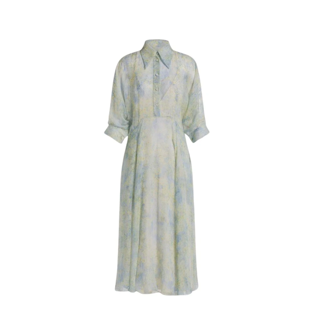 Alberta Ferretti Women's Multicolor Chiffon Shirt Dress - Shirt Dresses - Xl - Dresses