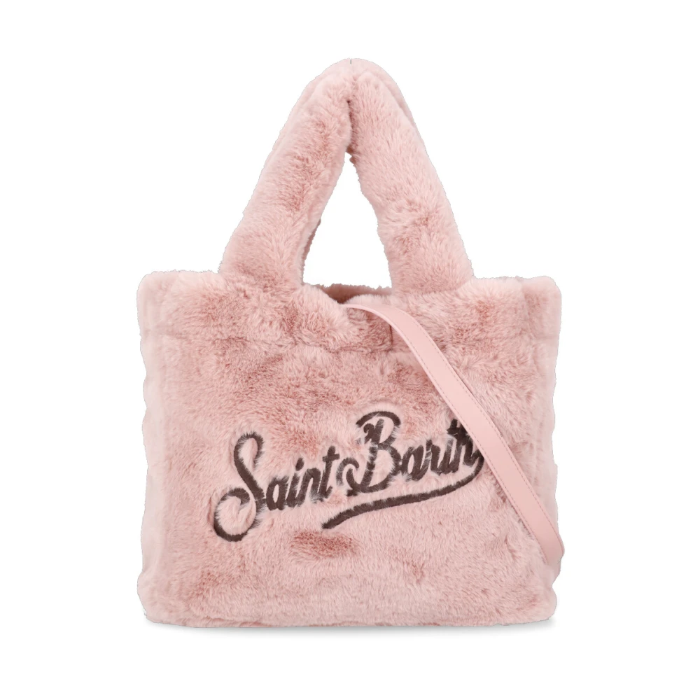 Saint Barth Roze Synthetische Bont Handtas met Handvatten Pink Dames