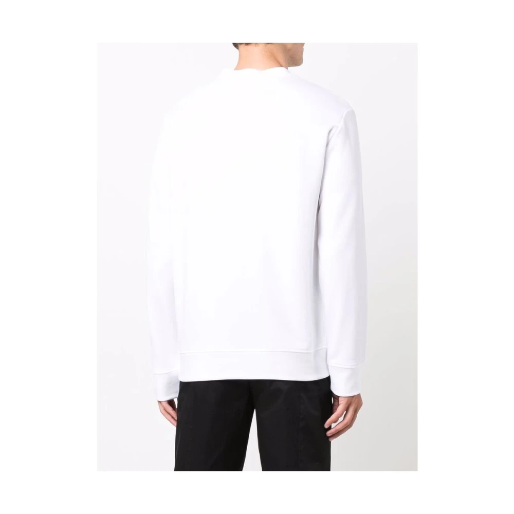 Emporio Armani Logo-print Crew-neck Sweatshirt White Heren