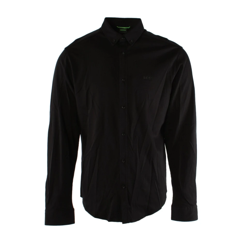 Hugo Boss Zwarte Herenoverhemd Regular Fit Stretch Black Heren