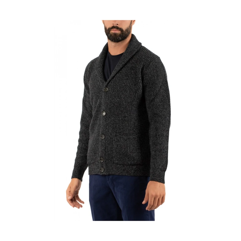 Daniele Fiesoli Heren Cardigan in Stijlvol Ontwerp Black Heren