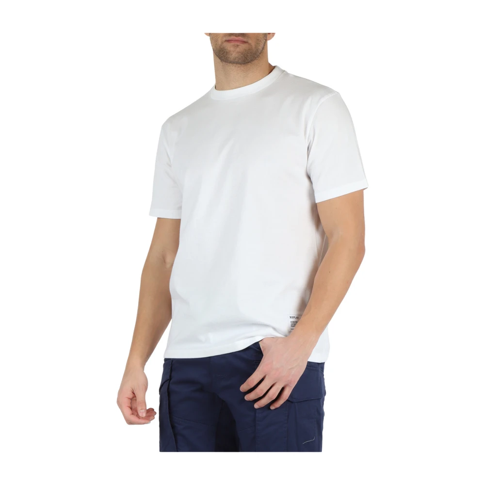 Replay Katoenen T-shirt met Logo White Heren