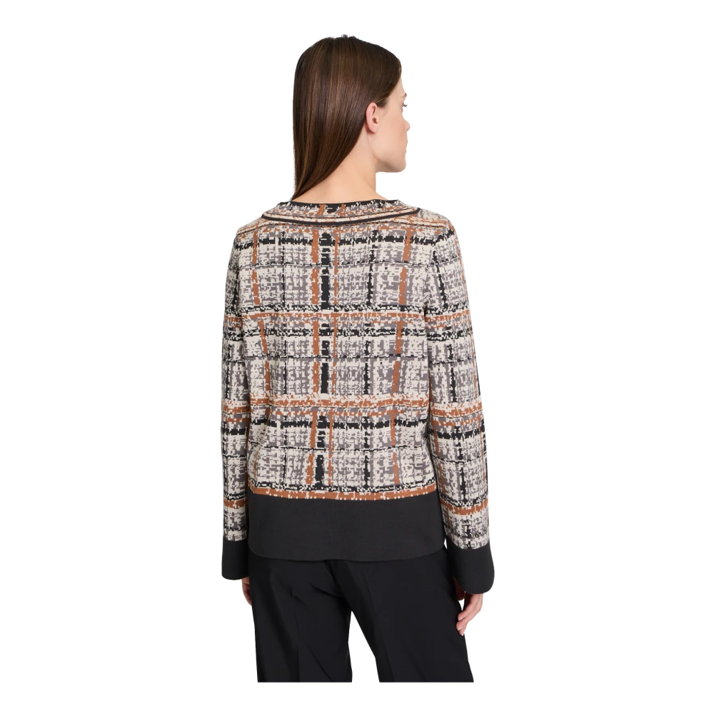 Betty Barclay Jacquard Gebreide Trui met Hotfix-details Gray Dames