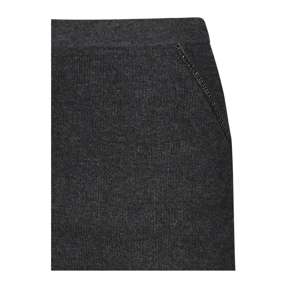 Self Portrait Grijze Wollen Stretch Rok Gray Dames