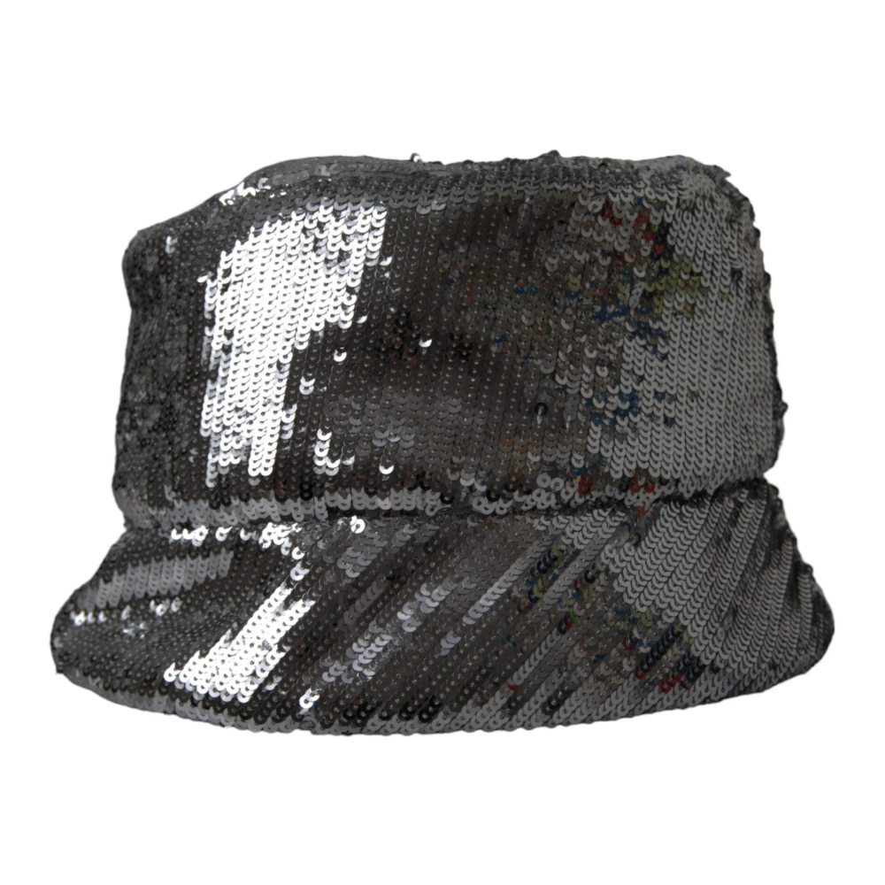 Dolce & Gabbana Zilveren Pailletten Bucket Cap Gray Heren