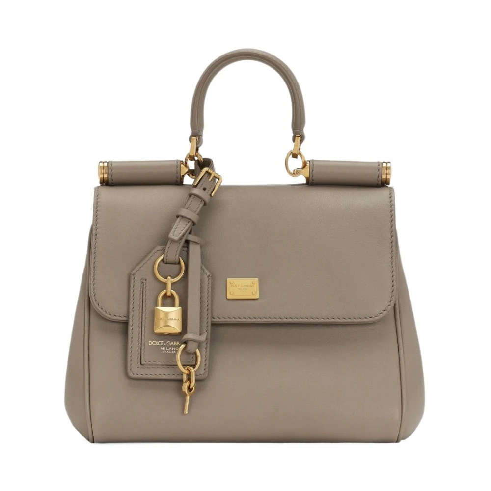Dolce & Gabbana Women's Beige Gold Detail Removable Shoulder Bag - Handbags - One Size - Bags